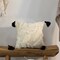 Deerlux 16" Handwoven Cotton Throw Pillow Cover with White Tufted Stem Pattern and Black Tassel Corners QI004307.ST - alternate 4